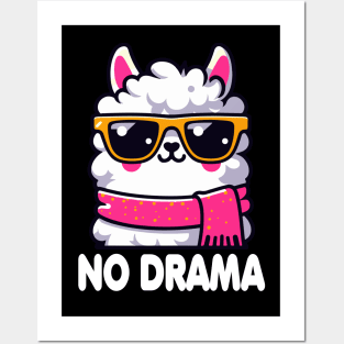 No Drama Funny Cute Llama For Alpaca Lover Posters and Art